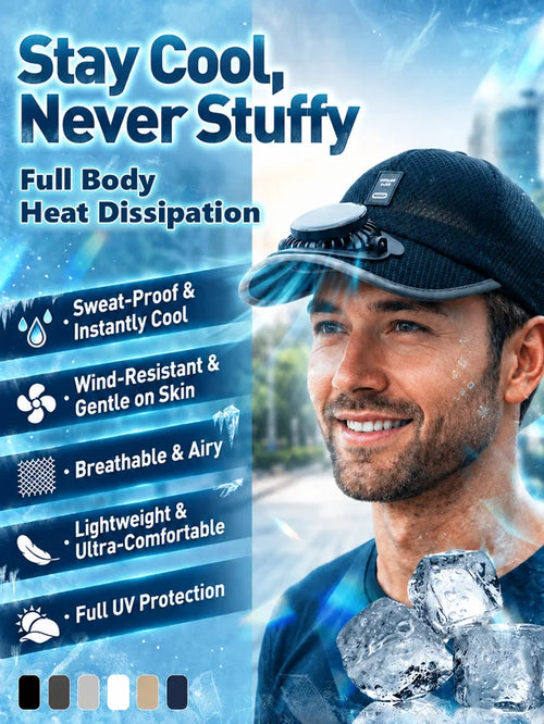 [Cool and Breathable] Mesh Breathable Solar Fan Hat