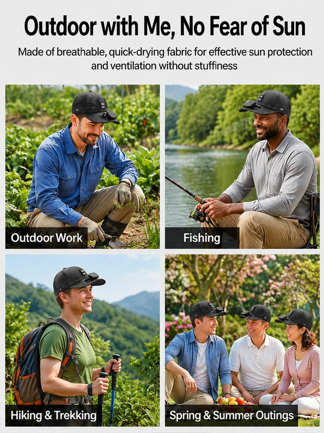 [Cool and Breathable] Mesh Breathable Solar Fan Hat