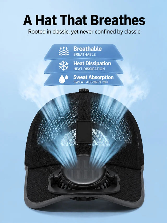 [Cool and Breathable] Mesh Breathable Solar Fan Hat