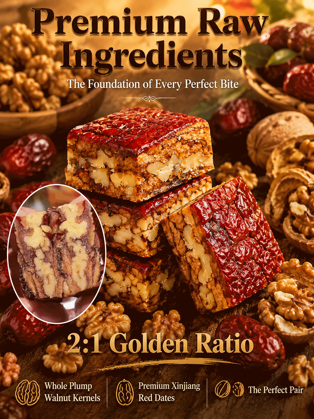 Premium Jujube Walnut Snack Bars