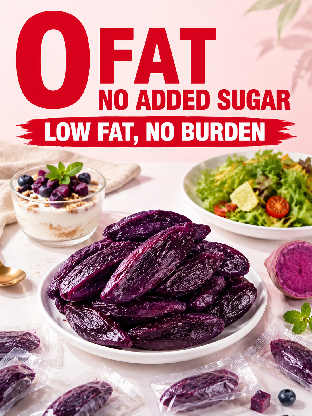 Healthy Low Fat Purple Sweet Potato Snack